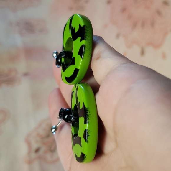 Vintage Earrings Wood Earrings Rope Earrings Beaded Earrings Dangle Earrings - Picture 6 of 10